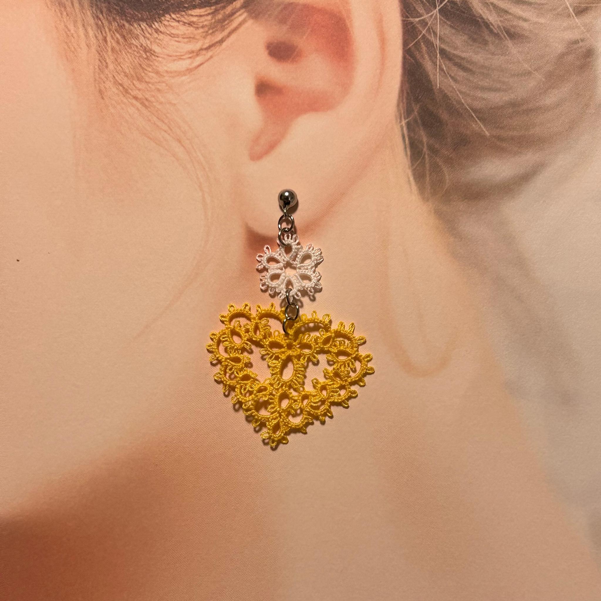 ハートのピアス(イエロー) | 2枚目