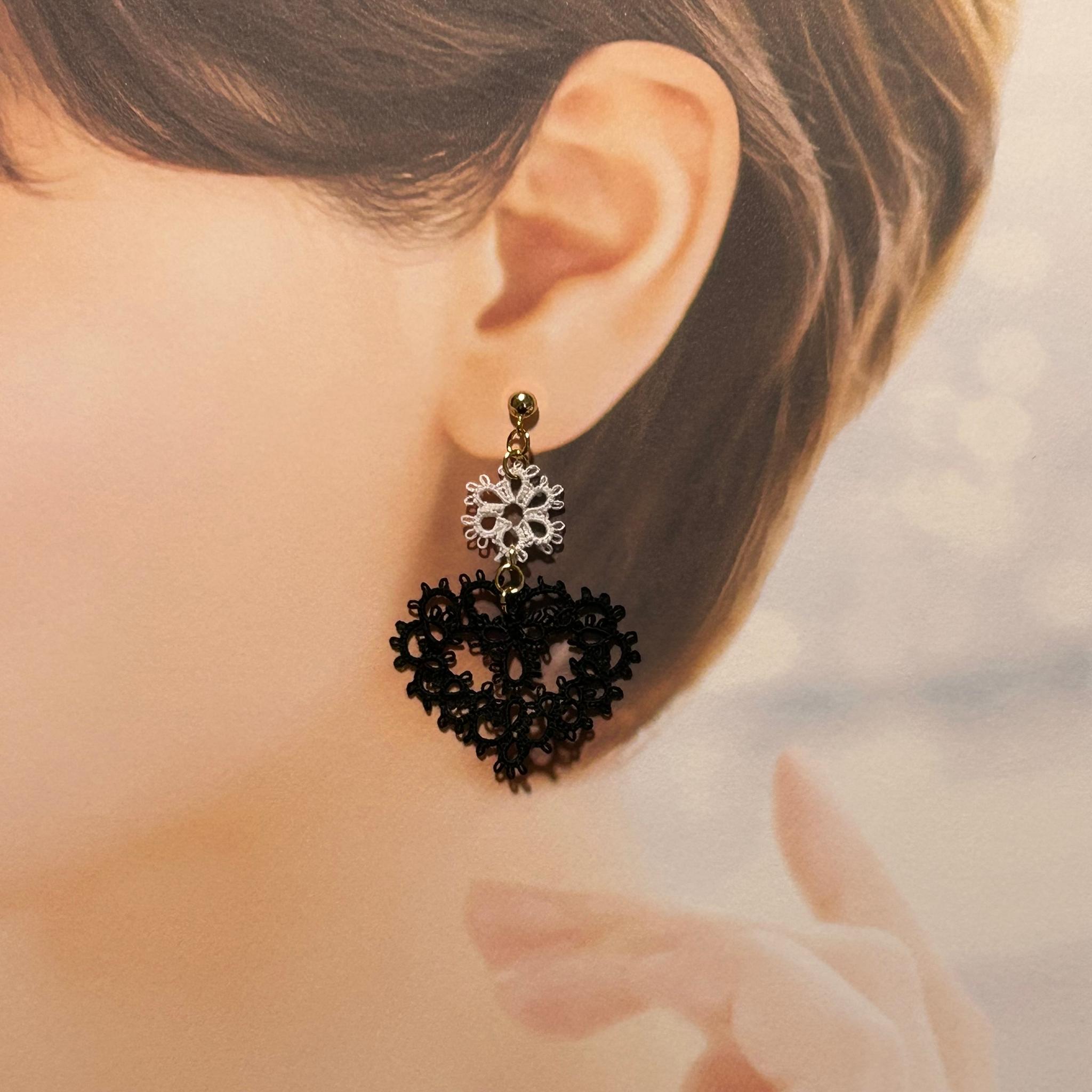 ハートのピアス（ブラック） | 2枚目