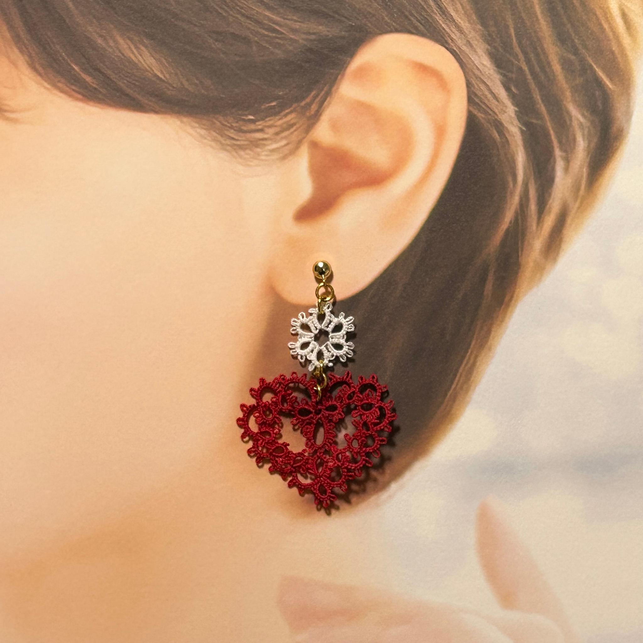 ハートのピアス（レッド） | 2枚目