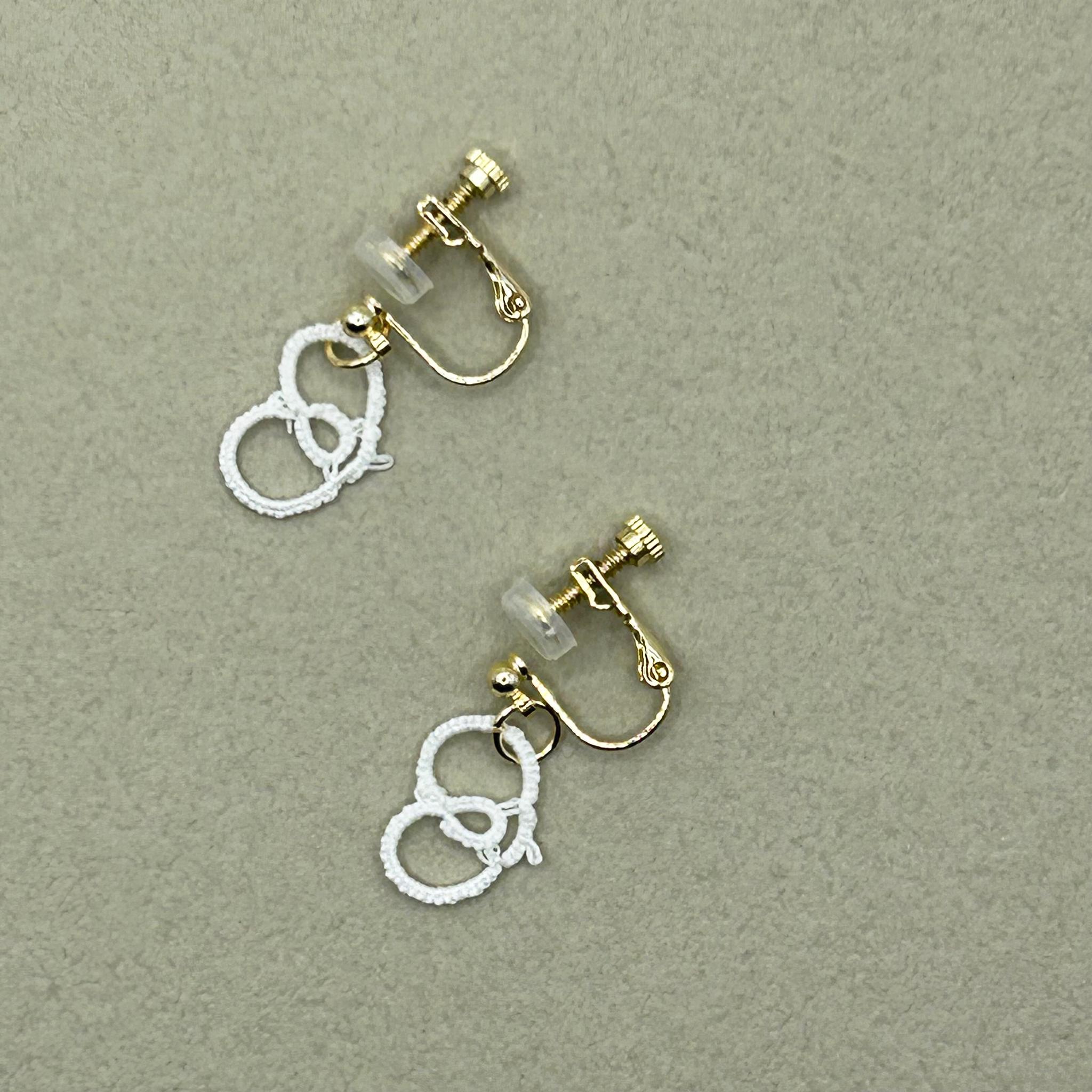 ミニハートのイヤリング（ホワイト） | 5枚目