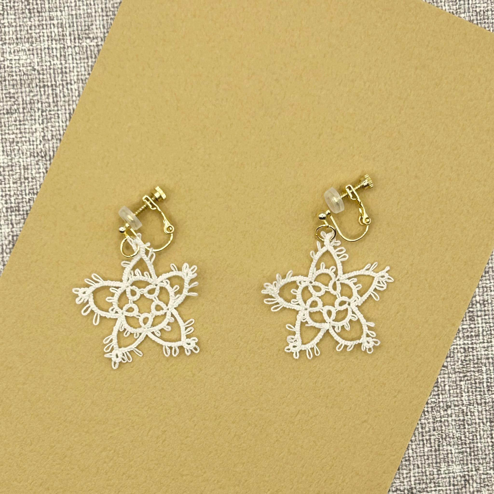 星モチーフのイヤリング（ホワイト） | 6枚目